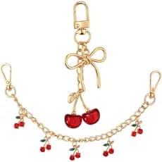 Thinp 2 Peças Chaveiro de Cereja, Pingente de Cereja para Bolsa, Acessórios de Moda Feminina para Chaves de Carro, Prese
