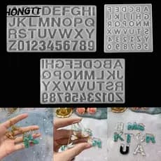 1 Pcs 26 Letras Molde De Silicone Uv Resina 3d Alfabeto & Número Epóxi Molde De Resina Para Fazer