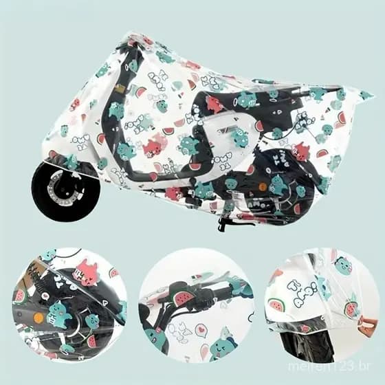 Capa de Bicicleta EVA com Estampa Floral - Resistente ao Sol e à Prova d'Água para Bicicletas Elétricas e Motocicletas
