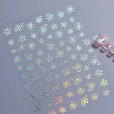 Adesivo de unhas Laser floco de neve Manicure adesivo prata brilhante natal floco de neve adesivo de unhas vídeo feriado