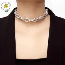 maoting } Gargantilha Punk Exagerada De Metal Pesado Com Corrente Nelace Joias Góticas Femininas
