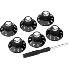 Musiclily Pro Botões de Guitarra em Formato de Chapéu de Bruxa, Botões Vintage com Base Esculpida e Parafuso de Fixação