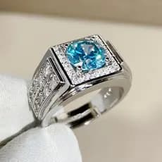 Único anel de diamante de prata esterlina 925 moda masculino dominador Xinbao anel