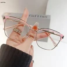 Óculos Retrô Quadrados Anti-Luz Azul , Lentes Ultra Leves E Sem Prescrição Para Trabalho , Escritório Negócios