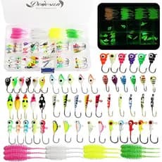 Kit de Iscas para Pesca no Gelo Dovesun, Iscas que Brilham no Escuro, Equipamento de Pesca com 20-93 Peças de Cabeças de