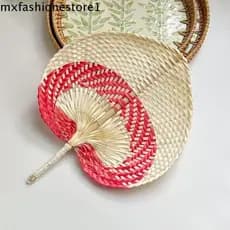 Ventilador De Vime MXFASHIONE , Tecido De Bambu Portátil Leve Palha Artesanal Natural Colorido