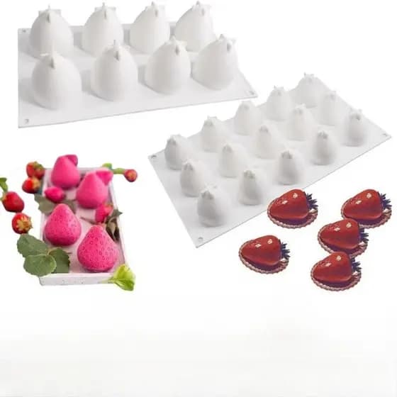 8 em 15 molde de morango sobremesa francesa molde de silicone simulação tridimensional frutas silicone Mousse bolo sobre