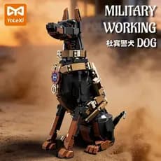 1600 pçs compatível Lego Animal bloco de construção série Doberman polícia cão coruja Cobra coelho montagem educacional