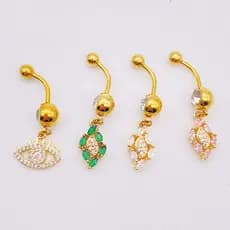 piercing umbigo bijuterias femininas ✿Cross-Border novo estilo de aço inoxidável umbigo prego incrustado zircônio olho u