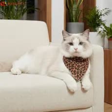 MXMUSTYZA Toalha De Saliva Com Estampa De Leopardo , Lenço Triangular Multiuso Ajustável Para Animais De Estimação , De