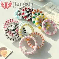 Pulseiras De Acrílico JIANGXIN , Pulseira De Listra Bloqueada Em Cor De Resina Anel De Mão Boho
