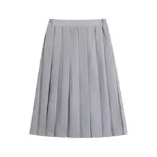 Saia plissada JK estilo básico, saia curta preta pura para mulheres, saia midi cinza de cintura alta, corte em A, modela