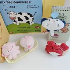 MXFASHIONE Chaveiro De Boneca De Pelúcia , Organismos Marinhos De Caranguejo , Brinquedos Macios Pingente De Peixe Engra