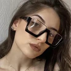 Personalidade Quadrado Luz Plana Espelho Anti-Azul Tendência Ins Hip Hop Grande Quadro Óculos Moda