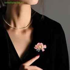 INVN Elegante Delicado High-end Peônia Flor Pérola Esmalte Broche Moda Acessórios De Roupas De Luxo Alfinetes De Casaco