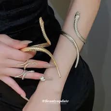 Europeu americano em forma de cobra pulseira anel conjunto nicho exagerado pulseira única moda High-End pulseira feminin