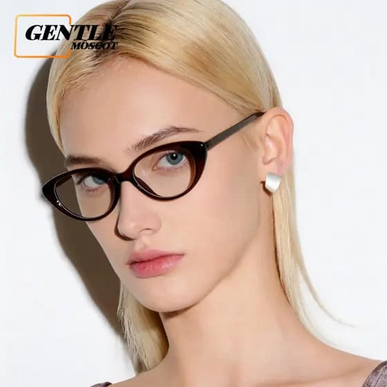 (GENTLE MOSCOT) Novos Óculos Inspirados Em Retrô , Armação Pequena Olho De Gato Para Luz Azul-Simplicidade Elegante , Pe