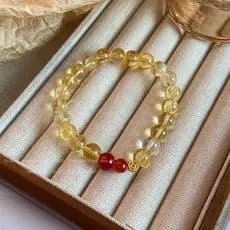 {Lucky Fortune} Novo estilo chinês estilo chinês sorte código vermelho toalete imitação citrino pulseira venda quente Na