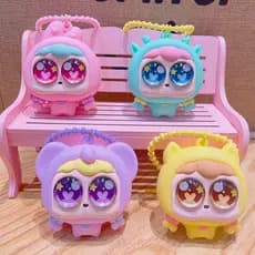 Criativo Squeeze olhos descompressão pequena jóias bonito chaveiro pingente boneca chaveiro saco pingente pequeno presen