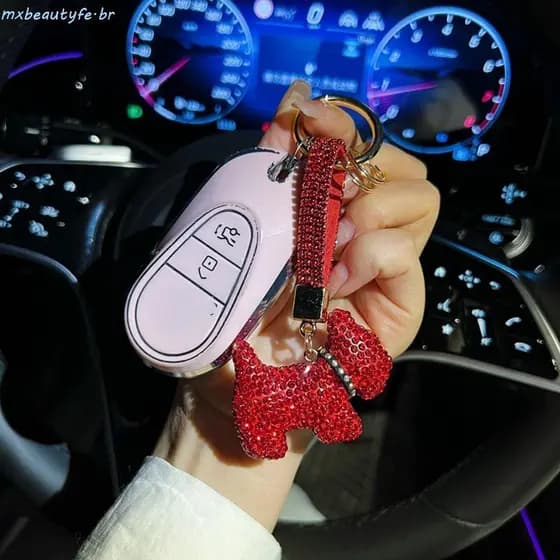 MXBEAUTYFE Chaveiro De Buldogue Francês Com Strass , Pingente De Cachorro De Cristal De Desenho Animado Coreano , Sofist