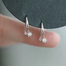 Brincos de zircão geométrico de alta qualidade feminino temperamento fresco pendurado brincos de diamante