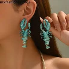 Brincos Com Pingente De Lagostim MXFASHIONE , De Lagosta Exagerados De Tamanho Grande Gota De Animal De Liga