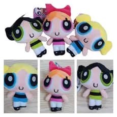 3 Pçs 10cm Bonito As Meninas Superpoderosas Anime Brinquedo De Pelúcia Boneca Mochila Pingente Presente Do Miúdo