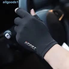 ALLGOODS Luvas Elásticas Masculinas Respiráveis De Cor Sólida Silicone Proteção Solar Para Dirigir De Meio Dedo