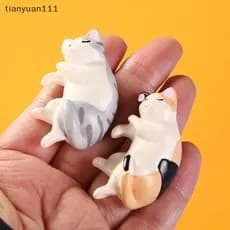 tianyuan111 6 Peças De Resina Kawaii Mini Figuras De Gato Dormindo Em Miniatura Coisas Estátuas Casa De Bonecas Quarto D
