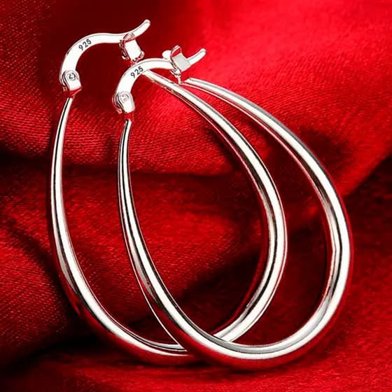 925 Prata Esterlina Círculo Suave Brincos De Argola Grandes Para Mulheres Moda Charme Jóias De Alta Qualidade