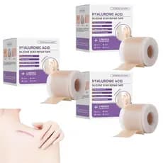 Adesivo reparador de ácido nano-hialurônico, adesivo de silicone para cicatrizes e rugas faciais, adesivo de ácido hialu