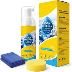 Limpador de espuma 150ml, limpador de espuma multifuncional que vem com pano e esponja, adequado para interiores de carr