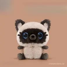 Brinquedo de Pelúcia de Gato Siamês Fofo Boneca de Desenho Animado Presente de Aniversário e Natal para Crianças