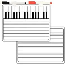 Quadro branco de notas musicais de dupla face 9"X12" para crianças e estudantes, quadros brancos de partitura musical pa