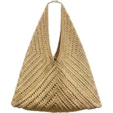 Bolsa de Praia de Crochê, Bolsas de Verão para Férias, Bolsa de Praia para Mulheres, Bolsas de Ombro Trançadas Fofas, Bo
