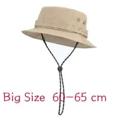 Chapéu Balde Ao Ar Livre Tamanho Grande 60-64 Cm Boonie De Pesca Cabo À Prova De Vento Plus Size