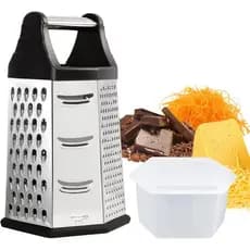 Ralador de Queijo em Aço Inoxidável com 6 Lados, Ideal para Queijo Parmesão, Vegetais, Batatas, Cenoura, Gengibre, Corta