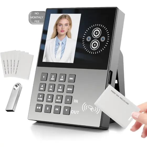 Relógio de Ponto para Funcionários - Relógios de Ponto para Empresas Pequenas com Reconhecimento Facial, Máquina de Regi