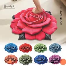 Tapete De Flor De Calêndula , Peônia Macia Em Formato Especial , Porta Absorvente Antiderrapante 40x40cm/60x60cm
