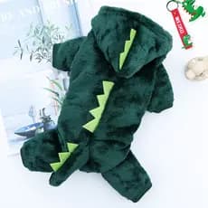 Roupas para Cães de Estimação/Macacão Quente de Dinossauro para Cães/Pijamas de Lã