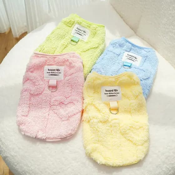 Roupas de Outono e Inverno para Cães, Suéter de Pelúcia Quente para Gatos, Roupa para Cães de Estimação com Cinco