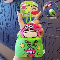 Genuíno Crayon Shin-Chan boneca de pelúcia chaveiro mochila pingente casal carro chaveiro pingente presente
