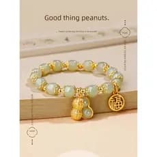 pulseira pulseira feminina Hetian Jade Good Things Amendoim Pulseira Feminina Retro de Alta Qualidade