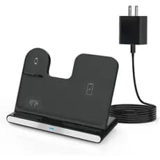 Carregador Sem Fio 3 em 1 com Suporte de Carregamento Rápido para Samsung, Estação de Carregamento Dobrável de 15W para
