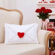 Almofada Decorativa Thyle Valentines 12 x 20 Polegadas, Almofada em Forma de Coração Vermelha e Branca para Decoração de