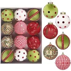 Bolas de Natal de Veludo de 80MM/3,14", Conjunto de 12 Ornamentos de Espuma Flocada Inquebrável para Decorações de Árvor