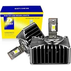 2 Lâmpadas D5S Brancas, 30000LM 800% de Brilho, Branco Brilhante 6000K, Lâmpada de Substituição para Farol de Neblina co