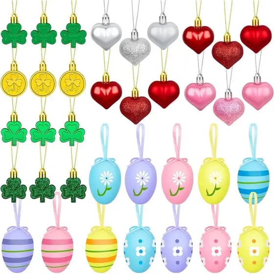 Conjunto de 36 Peças de Decorações para o Dia dos Namorados, Enfeites para Árvore, Decorações para o Dia dos Namorados,