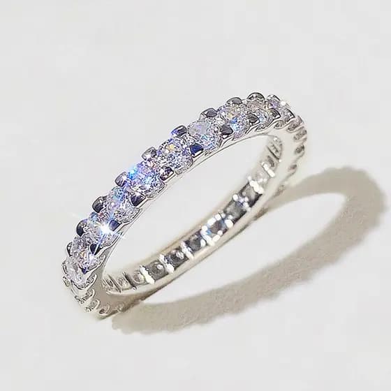 Anel de prata esterlina S925, zircônia estrela incrustada/joias de moda simples/casamento/presente atacado