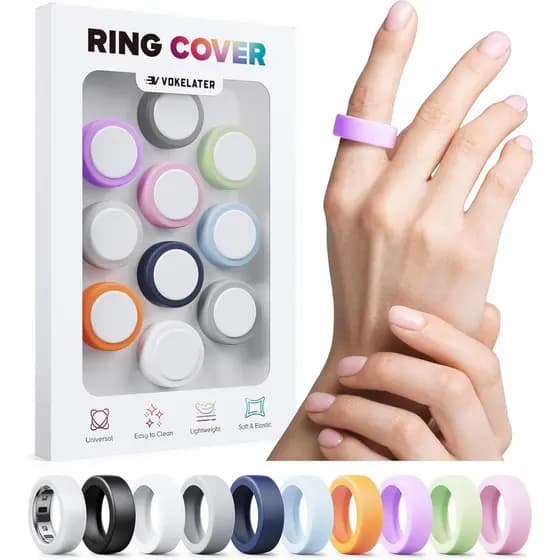 Pacote com 10 Capas de Silicone para Anel Compatíveis com Oura Ring Gen 4 & Ring 3 Horizon/Heritage, Protetor Fino para